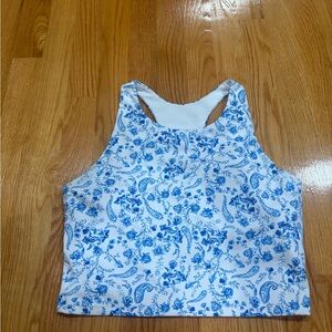 Athletic Blue Floral Tank Top size L